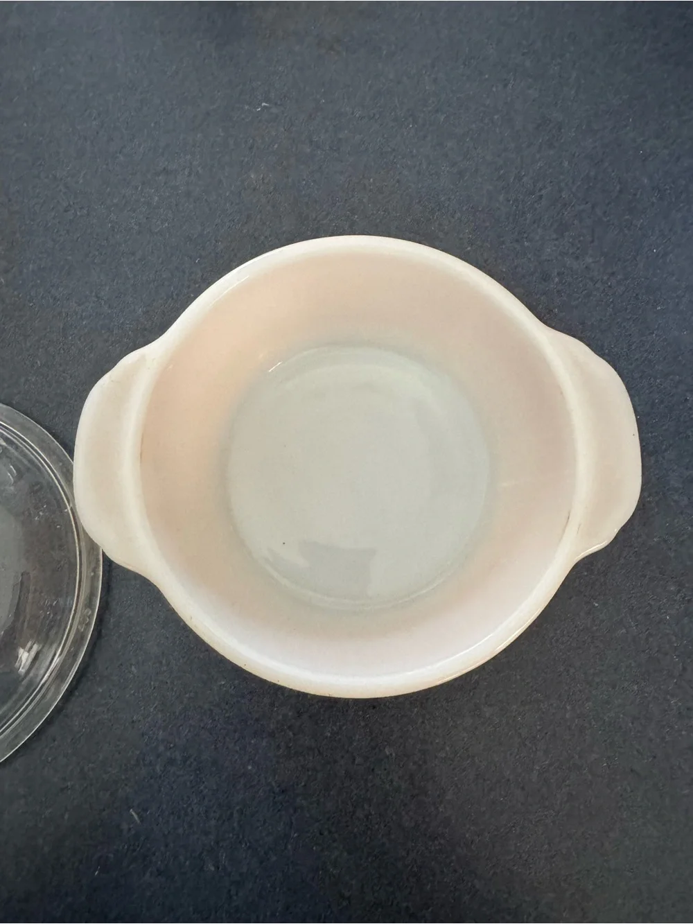 Fire King Peach Lustre Glass Covered Casserole Dish